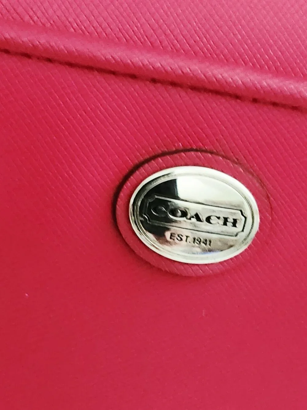 Coach Jordan Fushia Saffiano Leather Shoulder Bag Purse